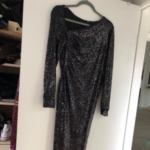 Donna karan stretchy sequin midi dress